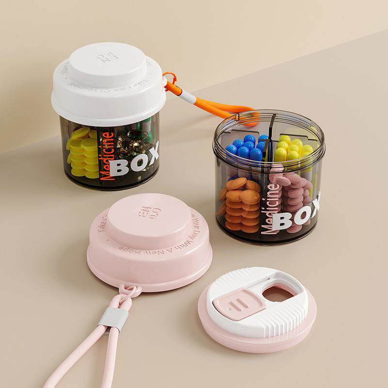 药品分装盒药盒便携式随身保健品分格食品级密封药物分装瓶可挂式
