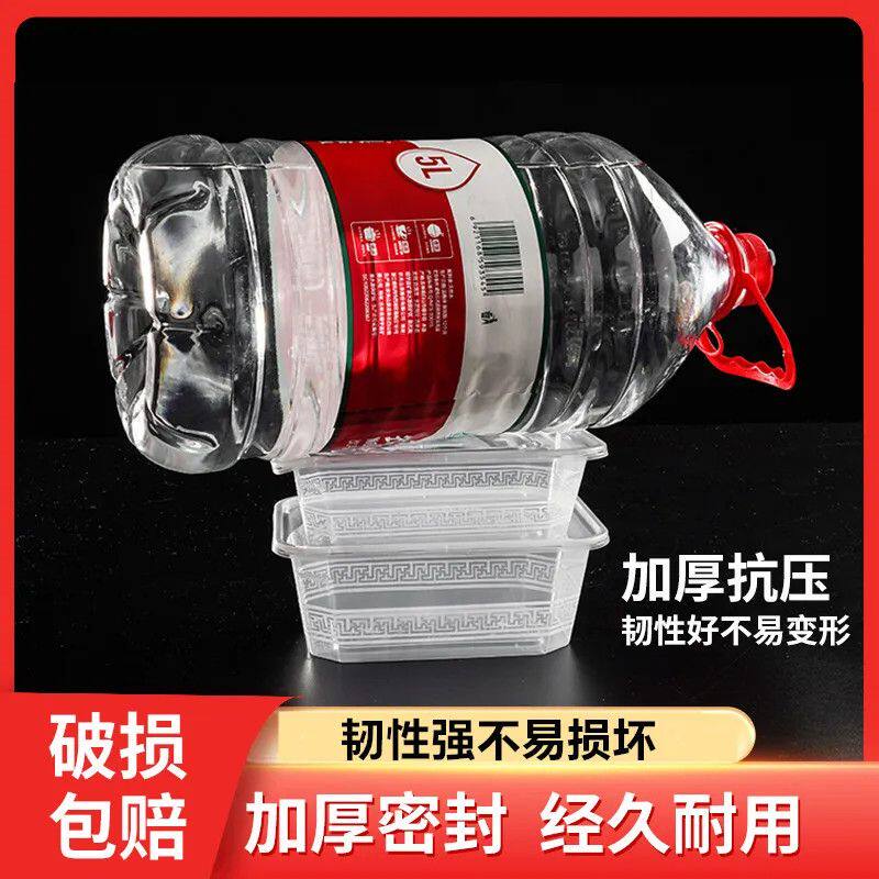 一次性透明春游长方形带盖餐盒密封微波适用加厚户外野营打包盒