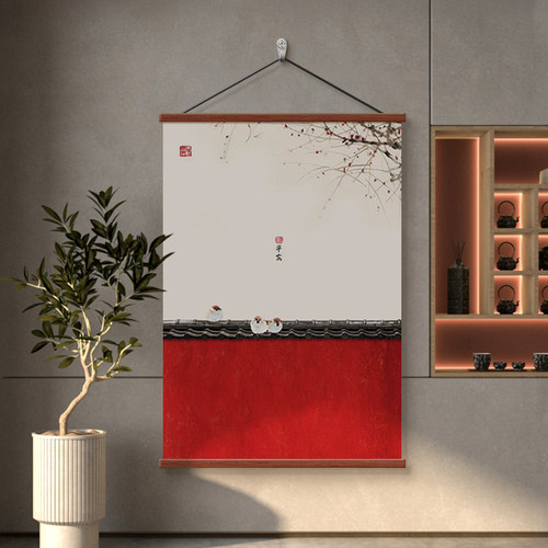 新中式客厅装饰画入户走廊玄关画