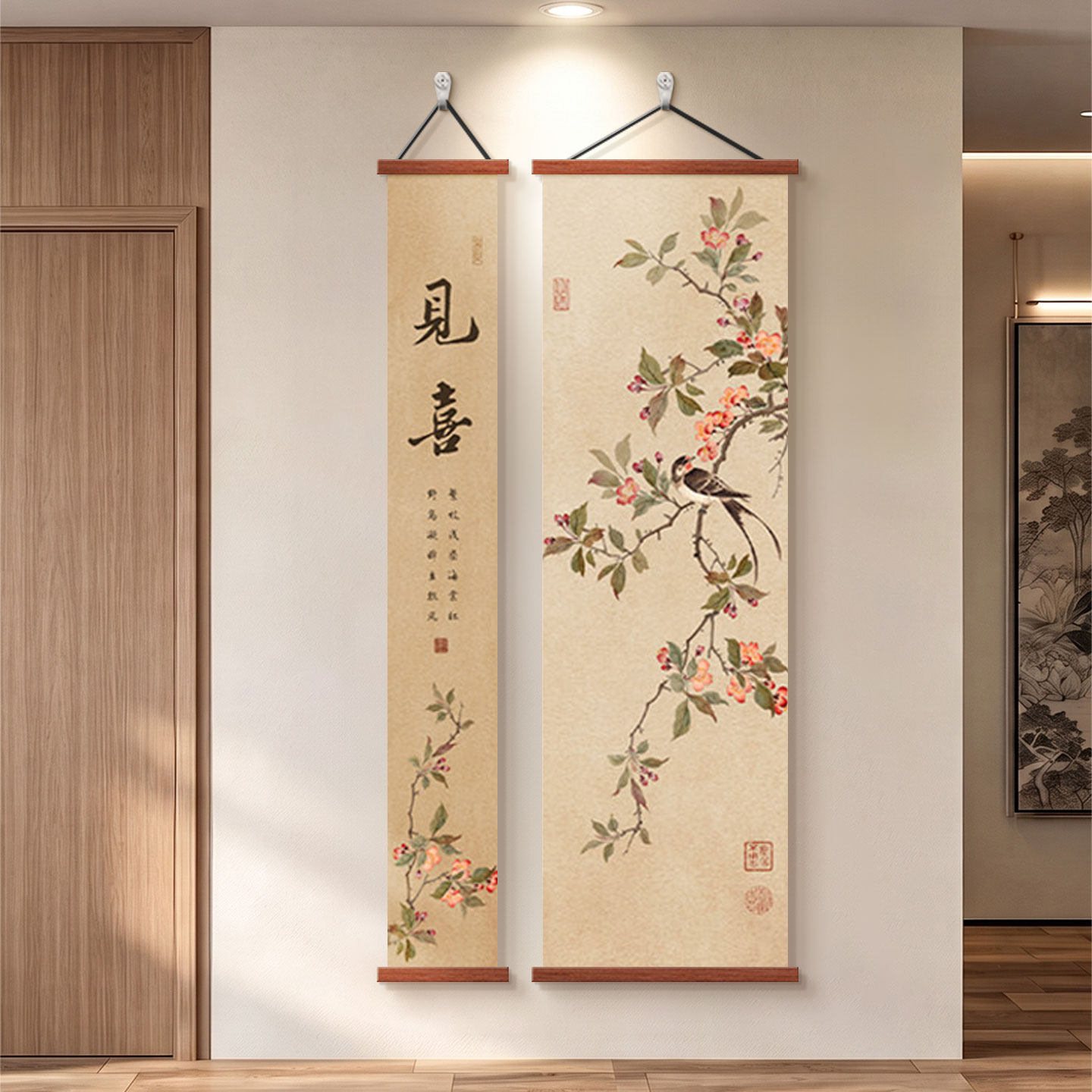 见喜入户玄关挂画宋代美学装饰画