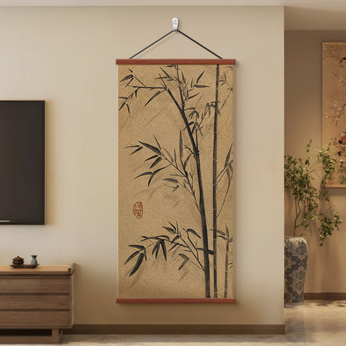 宋代美学竹子挂画书房茶室装饰画