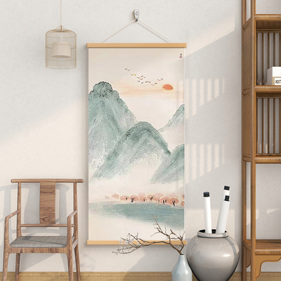 入户玄关日出东方挂画茶室装饰画