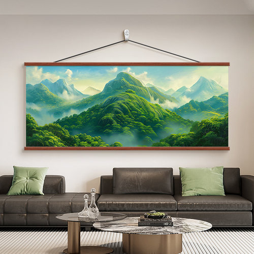 背有靠山客厅装饰画有山无水挂画