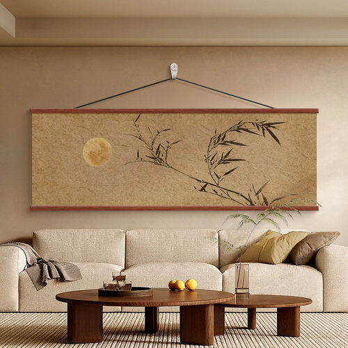 新中式客厅禅意竹子装饰画茶室画