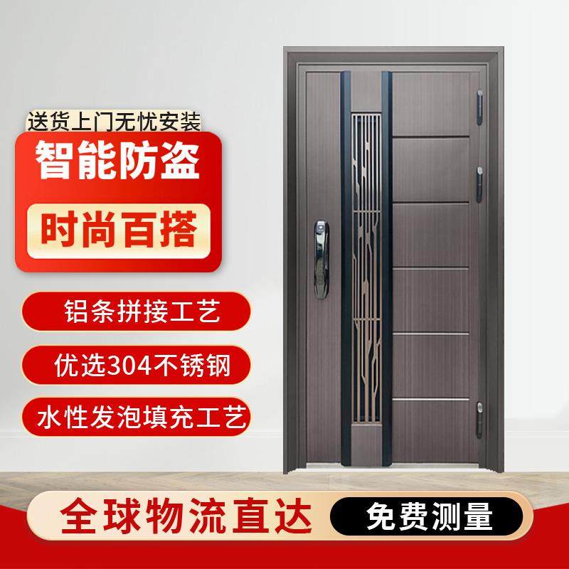 不锈钢门防盗门进户门别墅大门韩式入户门子母通风门中门中式大门