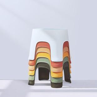 北欧家用小凳子矮凳加厚塑料宝宝儿童椅子堆叠收纳现代风板凳