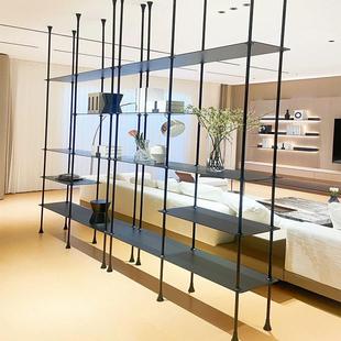 金属书架悬浮吊架置物架展示柜现代简约不锈钢铝板铝合金玄关定制