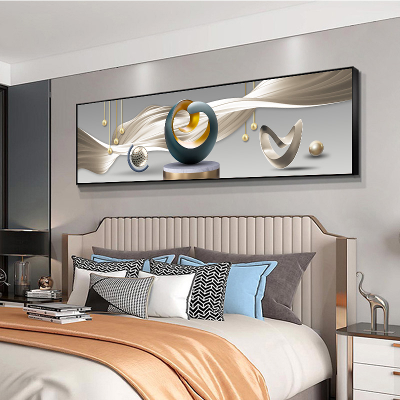 现代简约卧室床头装饰画轻奢风主卧挂画房间壁画酒店抽象背景墙画