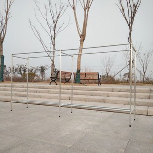 加厚室内收纳户外防风晒被架四方形架子 镀锌钢管晾衣架落地双杆式