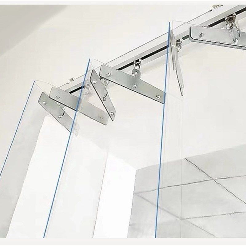 pvc折叠门帘空调隔断推拉一体滑动挡风隐形客厅塑料皮透明伸缩帘