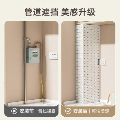 厨房燃气管道装饰洞洞板烟道烟囱遮挡遮丑置物架热水器天然气煤气