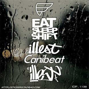个性 HF恐高症JDM低趴风潮流改装 创意后窗后档风玻璃反光汽车贴纸