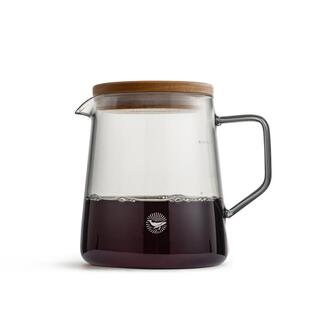 CAFEDEKONA手冲咖啡分享壶带胡桃木盖水墨色加厚高硼硅玻璃家用