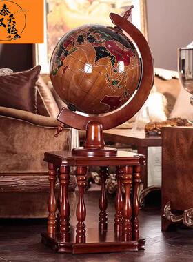 秦汉天禧实木地球仪摆件办公室装饰工艺开业庆典礼品毕业季送母校
