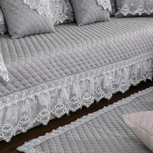 灰色四季沙发靠垫，简约现代棉麻欧式风格实木防滑靠垫亚麻纯色