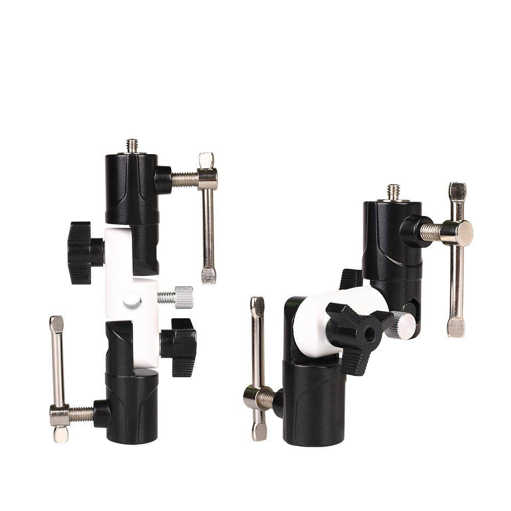 三节独立可调u型闪光支架三脚架/灯座集成金属灯座三节支架