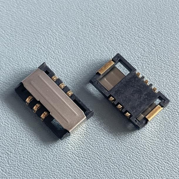 短体拉拔式原装卡座6P厚2.2MM镀金LCP料原手机内存卡槽