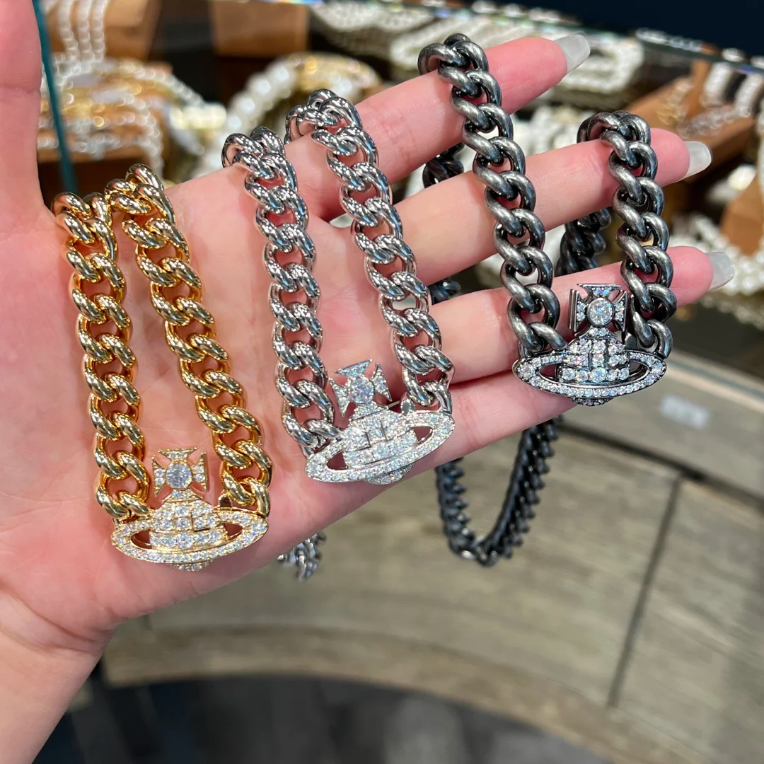 高货!西太后满钻吸铁石古巴链