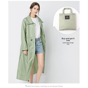 日韩风格 成年女士加长雨衣户外远足工作防水轻风衣外套斗篷 时尚