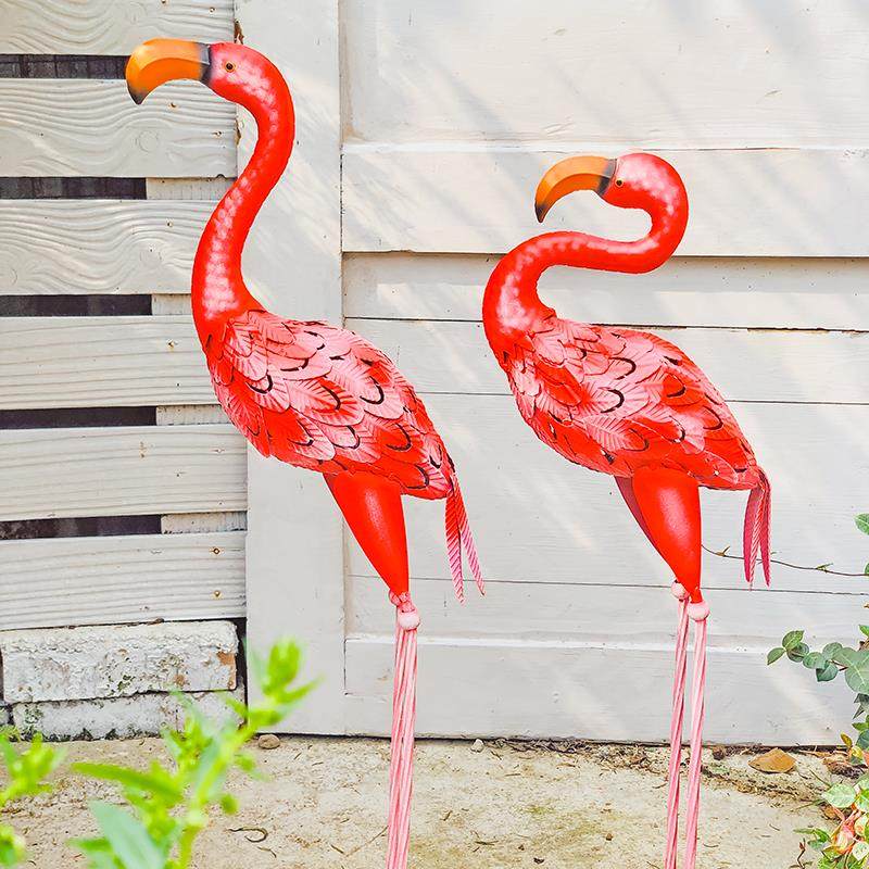 户外铁艺火烈鸟摆件庭院花园阳台装饰品婚礼园林景观客厅造景布置