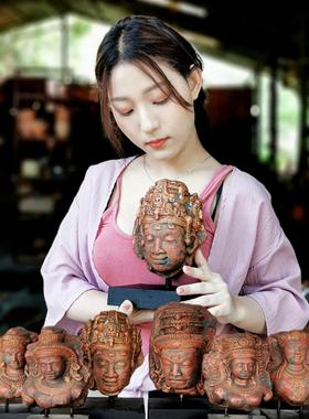 客厅装饰东南亚覆古人物软装饰入口家居室内桌面石艺术小陈设