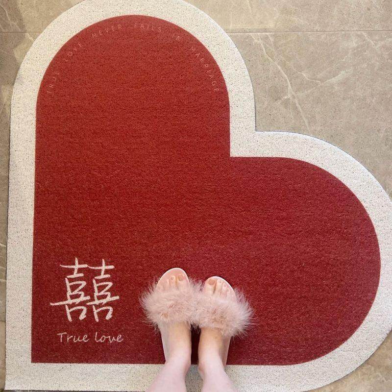 顺便买卖结婚喜庆入户地垫爱心丝圈脚垫门垫家用防滑玄关大门口,居家布艺,入户地垫,淘宝优惠券,粉丝福利购,淘宝优惠卷