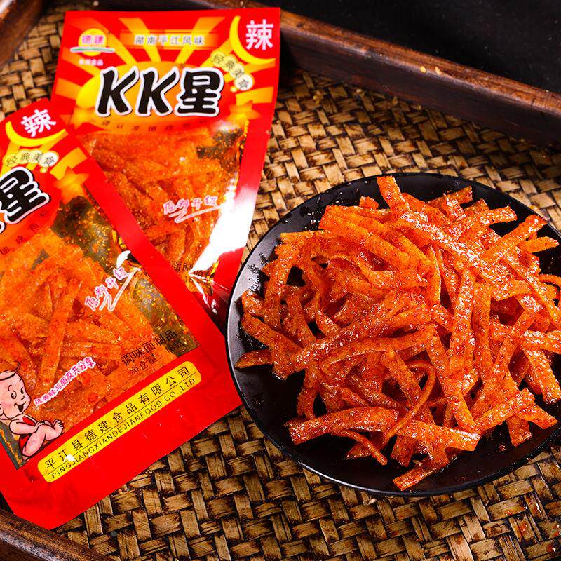 湖南麻辣零食kk星辣条超辣变态巨辣辣片80后怀旧香辣麻辣面筋辣条