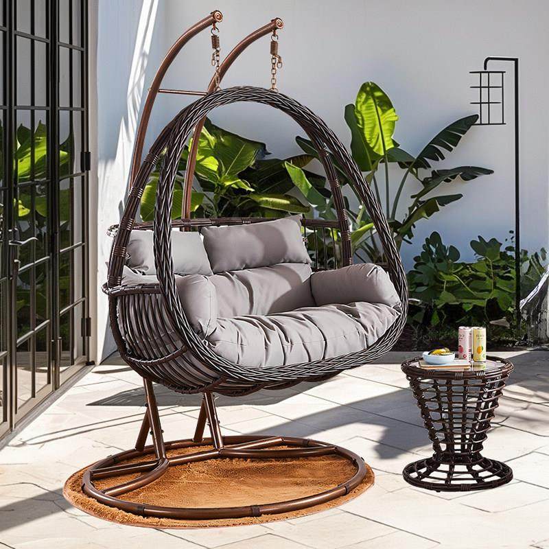 吊椅吊篮椅子室内秋千阳台家用户外庭院休闲双人网红藤编摇蓝椅子