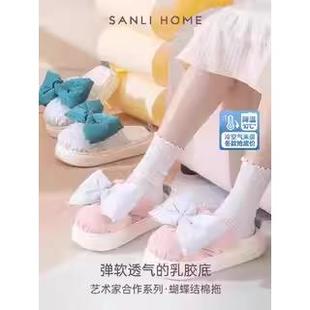 三利棉拖鞋女冬季2022新款家居室内可爱防水厚底防滑加绒保暖冬款