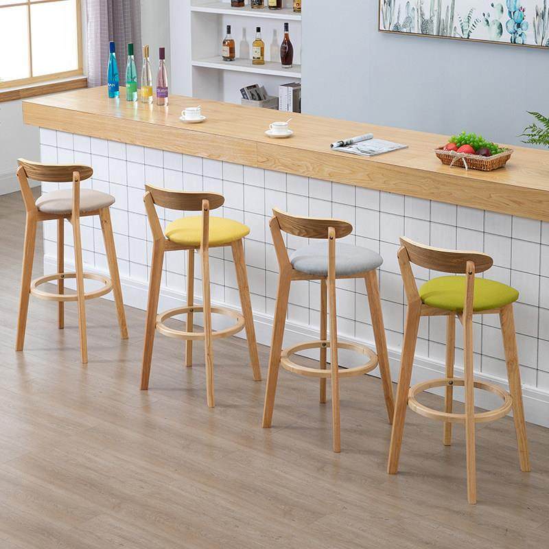 吧台椅实木高脚凳家用靠背吧凳现代简约酒吧椅子前台凳子北欧吧椅,商业/办公家具,酒吧椅,淘宝优惠券,粉丝福利购,淘宝优惠卷