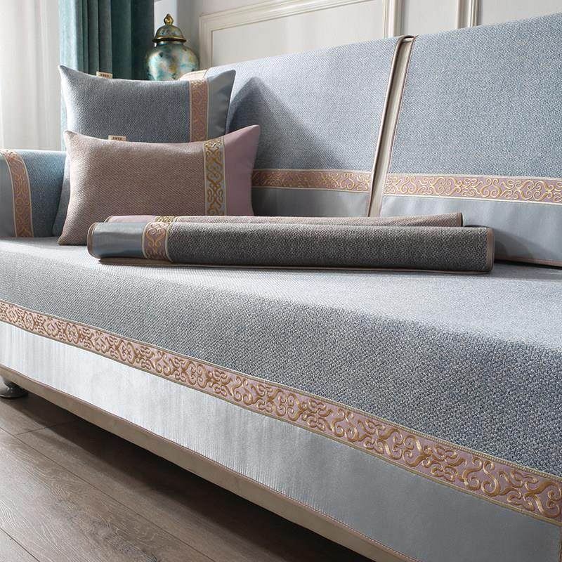 新中式沙发垫四季通用刺绣轻奢盖布坐垫子靠背防滑皮沙发套罩巾,居家布艺,沙发垫,淘宝优惠券,粉丝福利购,淘宝优惠卷