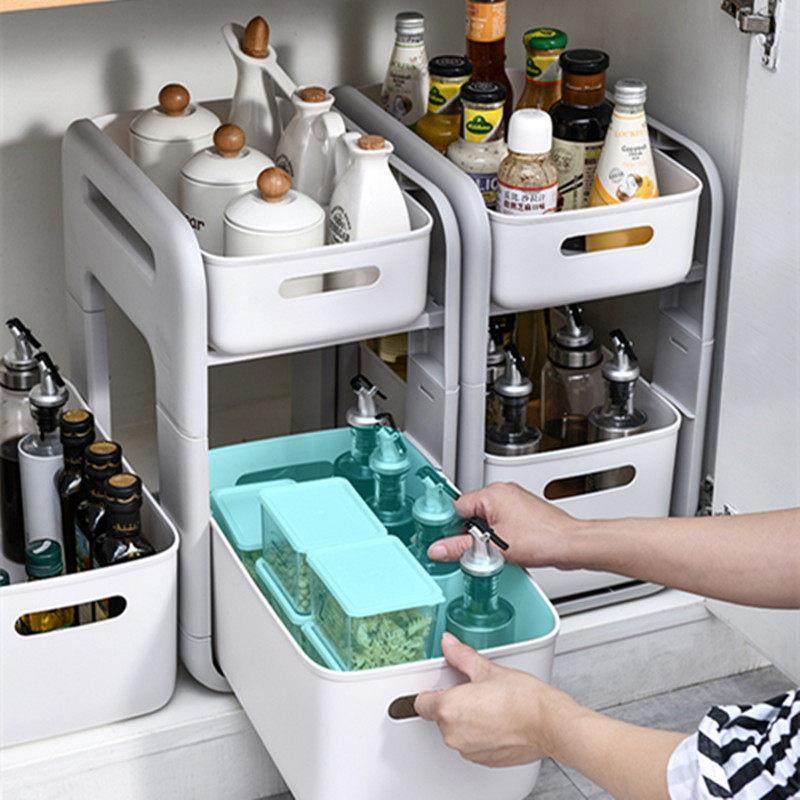 厨房下水槽置物架抽屉式台面多功能收纳架浴室落地多层橱柜整理架,收纳整理,桌面收纳盒,淘宝优惠券,粉丝福利购,淘宝优惠卷