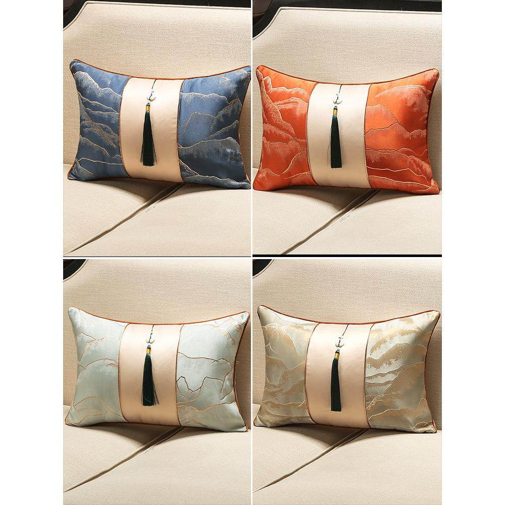 中式靠枕沙发客厅长方形抱枕靠垫套腰枕大号靠背拼接抱枕套不含芯