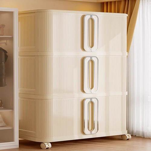 日本进口储物柜家用多层塑料置物柜折叠收纳衣物收纳箱超大