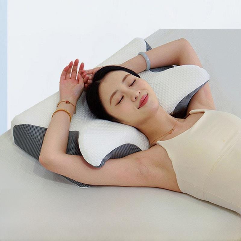 4D反弓牵引记忆枕头护颈枕慢回弹记忆棉枕芯助睡眠枕头颈椎家用