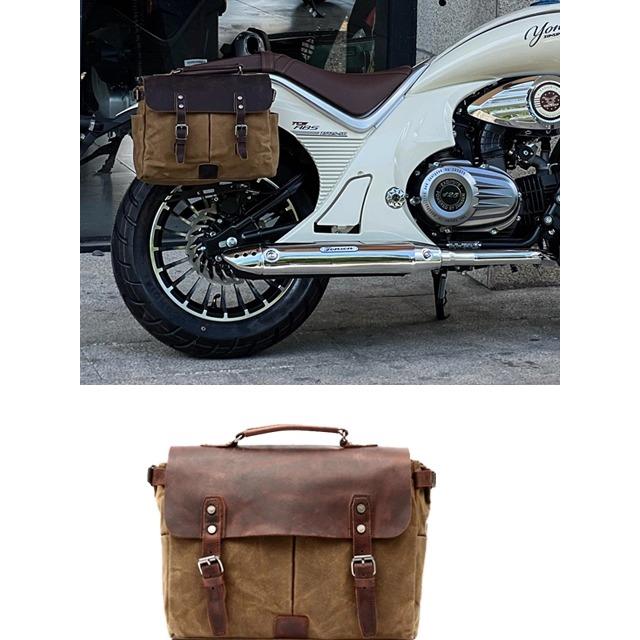 适用宗申优米YOMI覆古摩托车边包小众挂包改装件马鞍牛皮帆布尾包