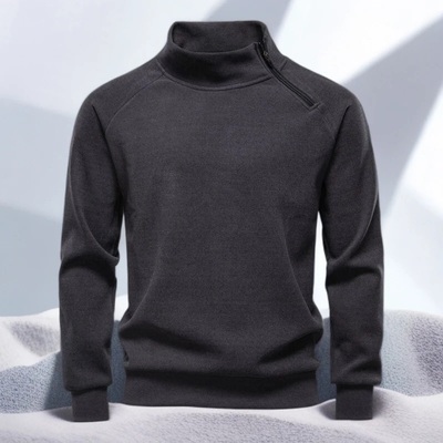 秋冬男士德绒半高领拉链保暖卫衣