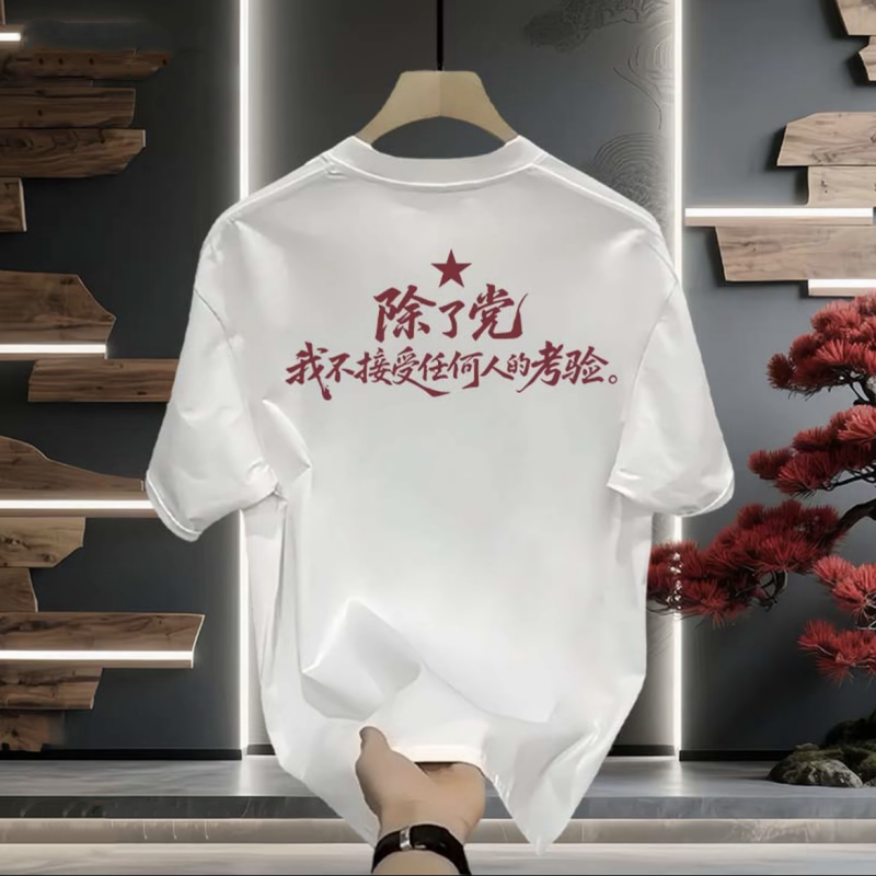 2025夏季新款男士圆领短袖t恤时尚字母印花半袖百搭薄款上衣欧货T