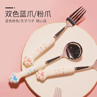 玉米04不锈钢勺子儿童吃饭用家用高颜值圆头女可爱汤匙汤勺长柄