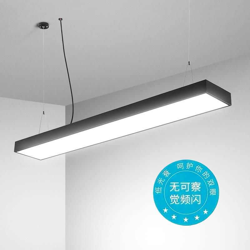led长条灯办公室商场写字楼吸顶吊线长方形圆角平板简约现代灯具