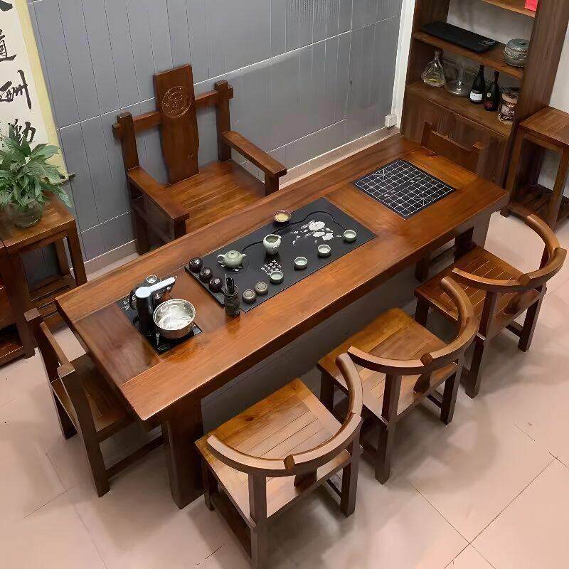 船木茶桌桌椅组合中式红茶茶台实木家用办公功夫茶几泡茶套装一体