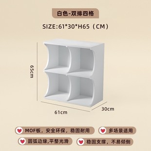 波浪极简白色黑色收纳柜电视柜中古不锈钢储物柜组合书柜创意书架