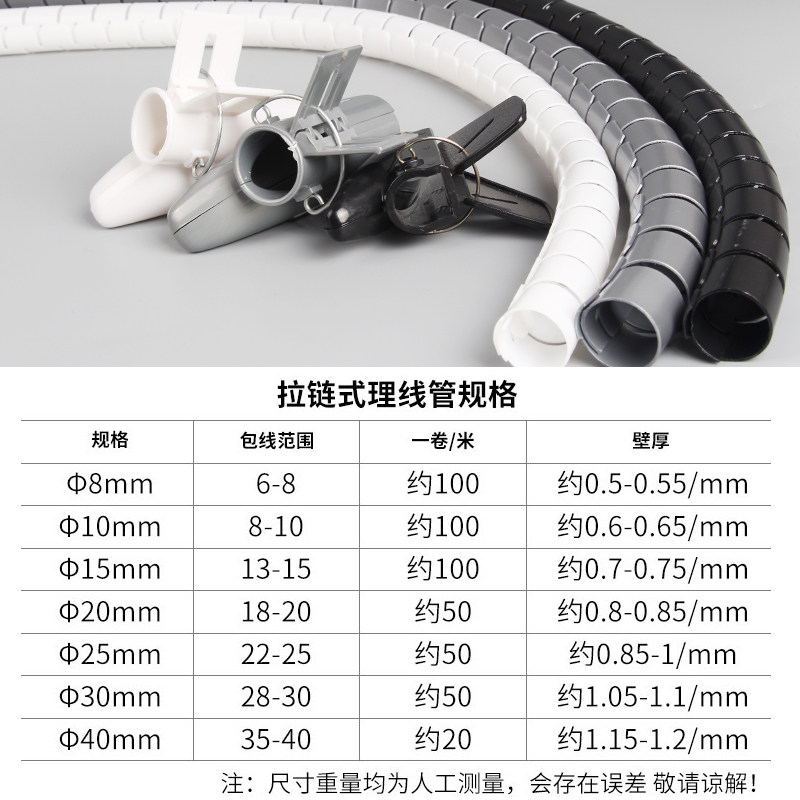 电线收纳理线器包线管整理收纳电线神器装饰遮线束线器明线缠绕管
