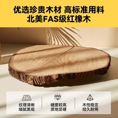 中古风床1米8双人床主卧大床北美红橡木2024年新款全实木纯木床