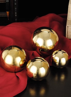 纯黄铜健身球摆件手转球铜球实心手把件转运珠送长辈朋友礼盒装