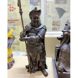 纯铜铸造铜雕关平周仓神像关公韦陀D伽蓝护法将军供奉雕像摆件用