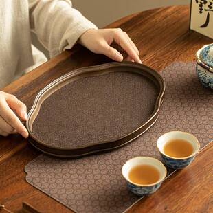 复竹制海A9701干茶盘棠家用托盘壶古承果盘古典茶具泡台茶道 中式