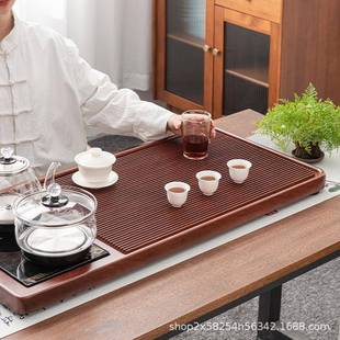茶盘 茶盘套式 全自动上水体排水式 茶台家用万川电炉一中式 电炉装