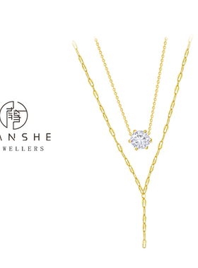 NANSHE/南奢 星星闪耀Y字型镶嵌项链 L1236