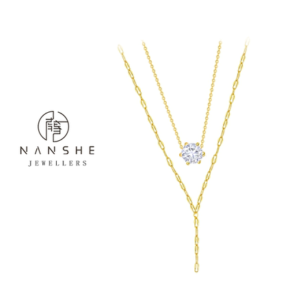 NANSHE/南奢 星星闪耀Y字型镶嵌项链 L1236